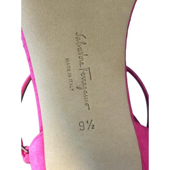 Ferragamo NIB Ines 95 Stiletto Sandal in Hot Pink Size 9.5 - Picture 11 of 12